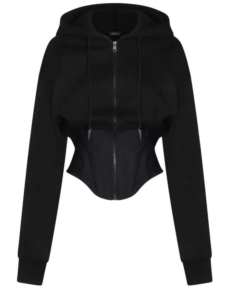 Thierry Mugler corset-style hoodie Schwarz