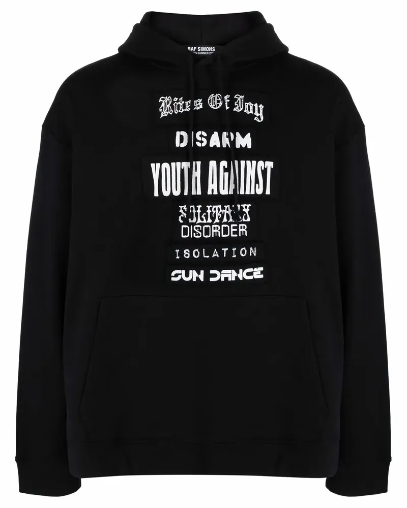 Raf Simons Hoodie mit Patch-Detail - Schwarz Schwarz