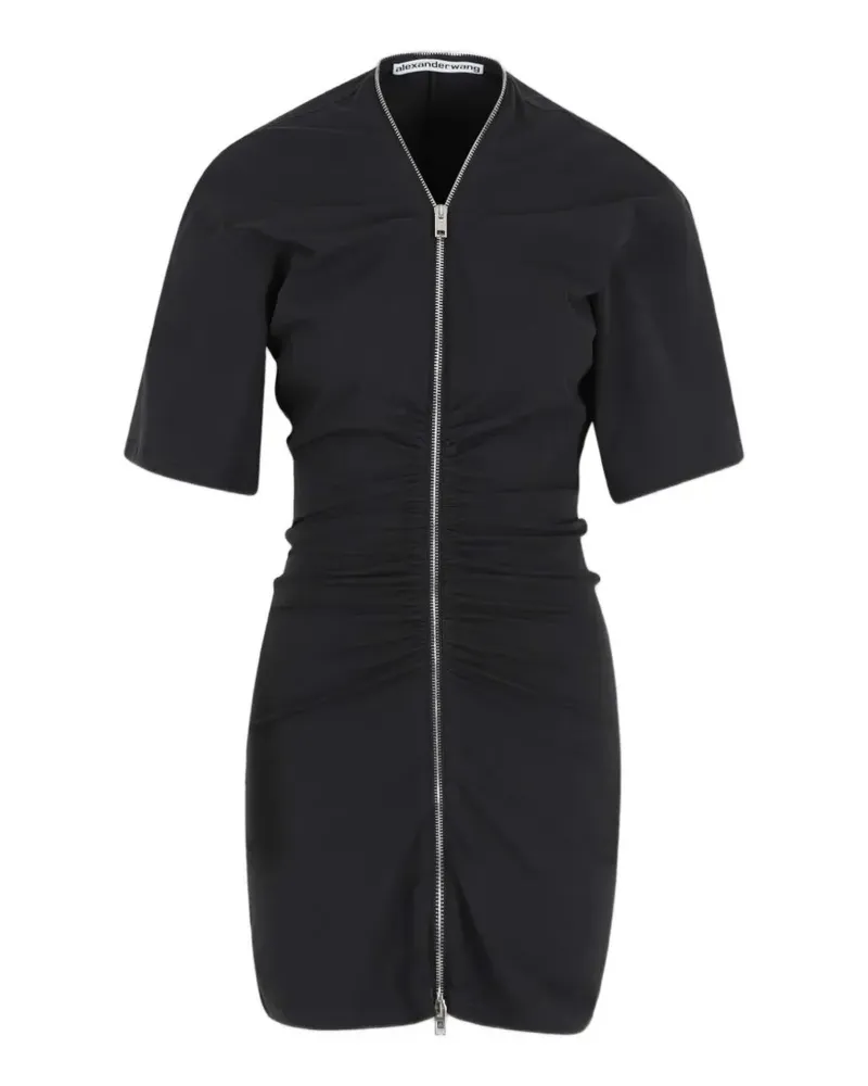 Alexander Wang zip-up gathered dress - Schwarz Schwarz
