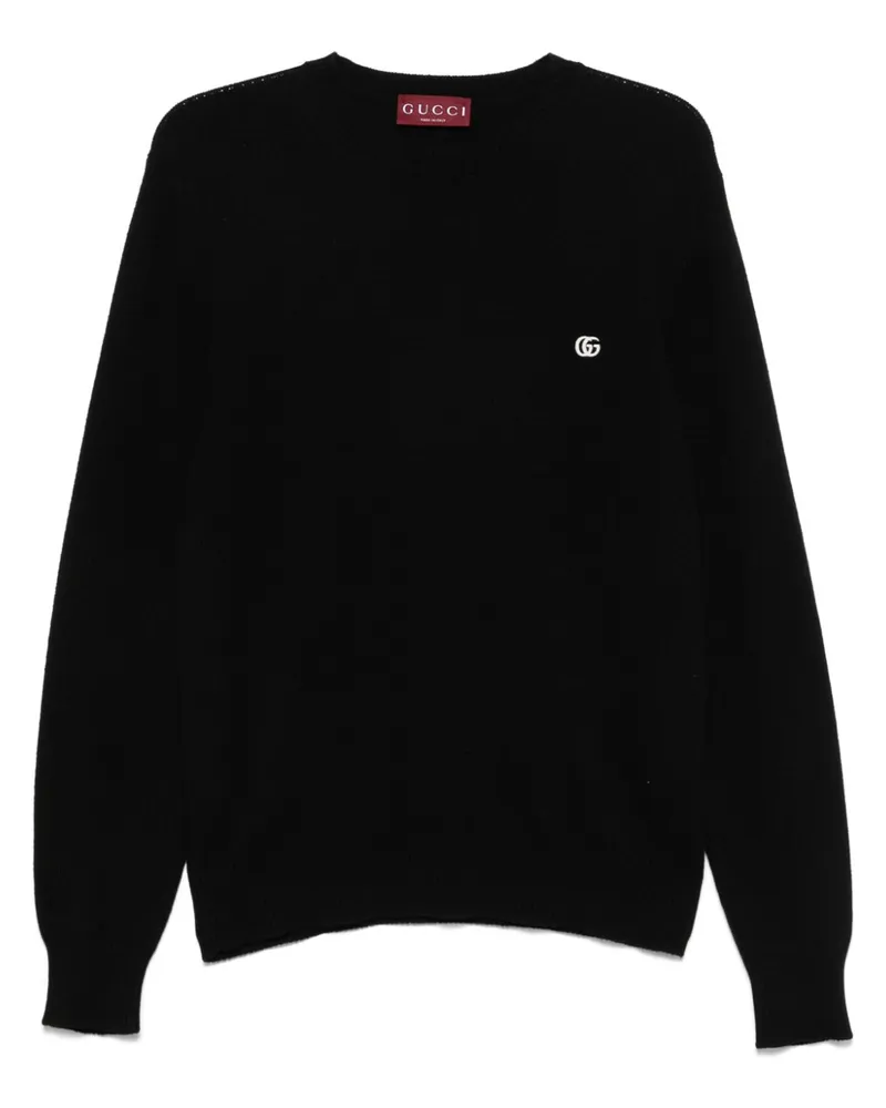 Gucci Top mit Logo-Stickerei - Schwarz Schwarz