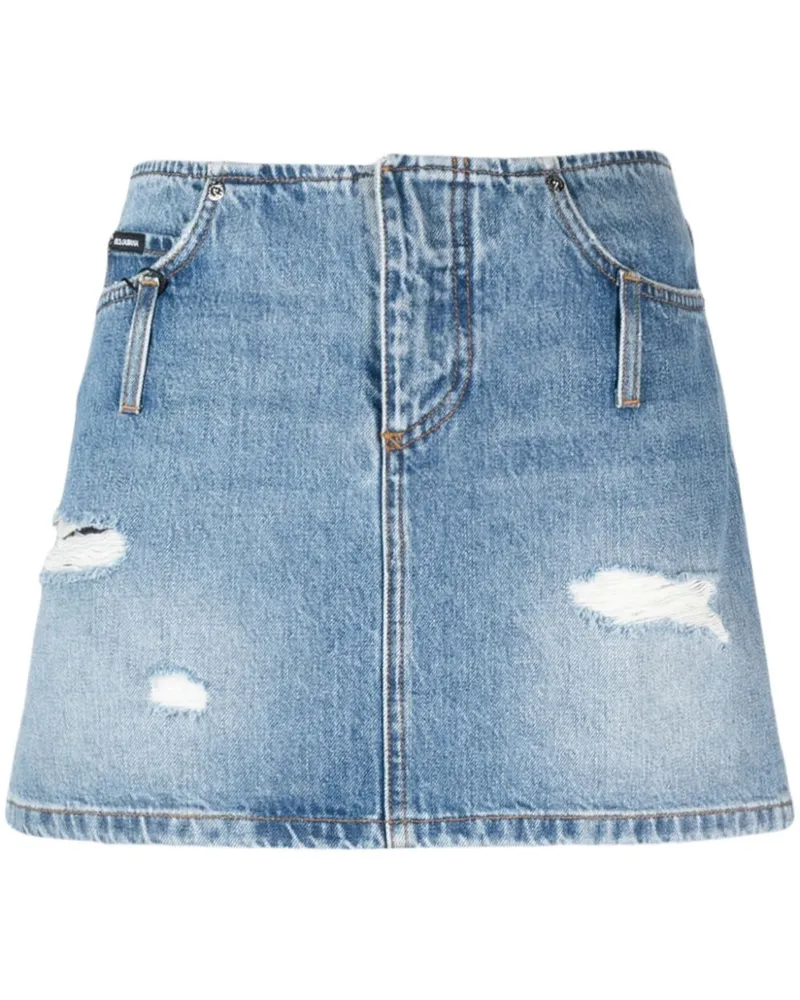 Dolce & Gabbana Jeans-Minirock im Distressed-Look - Blau Blau