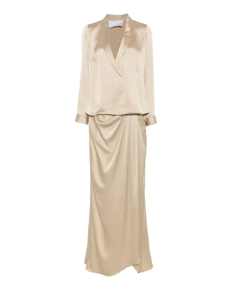 AIRE draped skirt set - Nude Nude