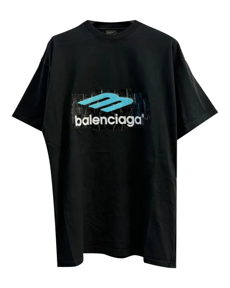 Balenciaga T-Shirt mit Logo-Detail - Schwarz Schwarz