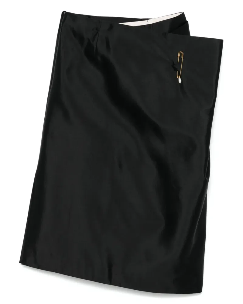 Carven Fold Front Midirock - Schwarz Schwarz