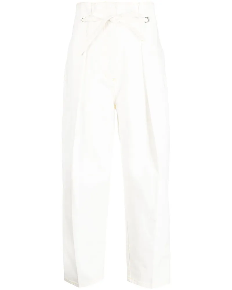 3.1 phillip lim Straight-Leg-Hose mit Falten - Weiß Weiß