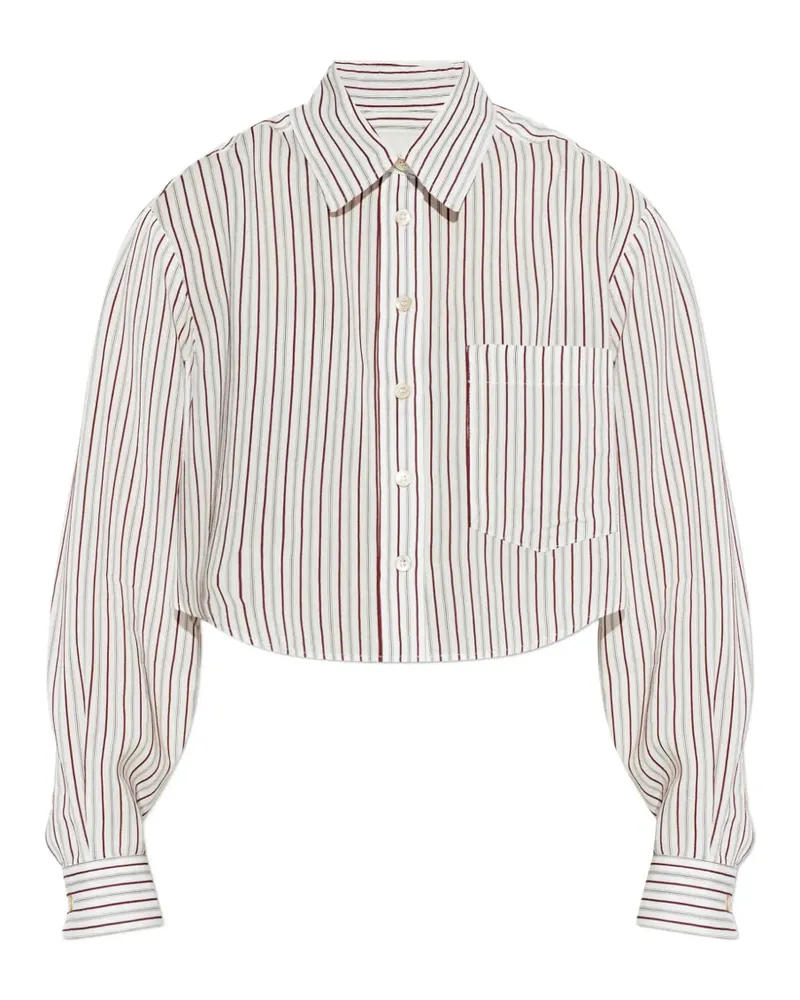 Isabel Marant Fleora striped cropped shirt - Weiß Weiß