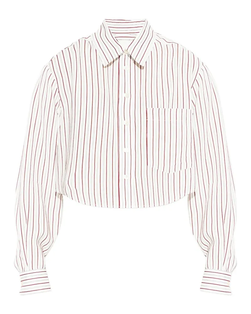 Isabel Marant Fleora striped cropped shirt - Weiß Weiß