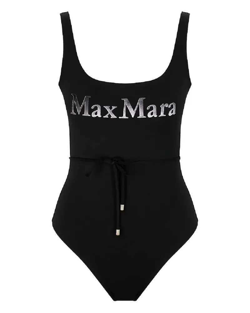 Max Mara Carisma Badeanzug mit Logo-Print - Schwarz Schwarz