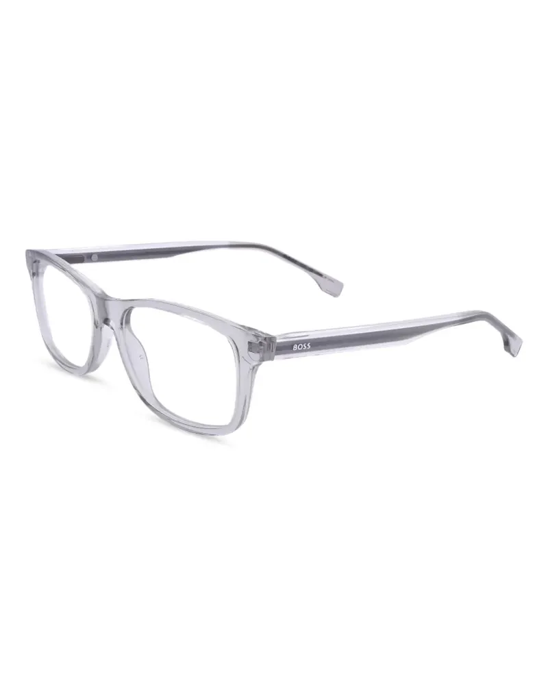 HUGO BOSS Brille mit eckigem Gestell - Grau Grau