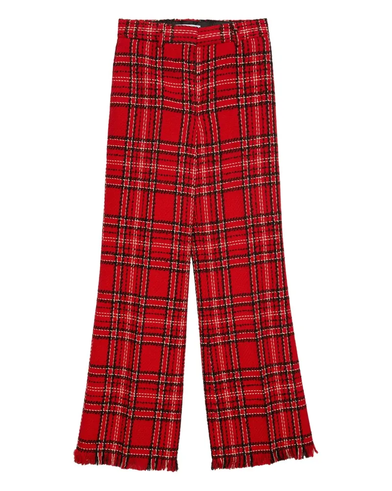 MSGM Gerade Hose mit Karomuster - Rot Rot