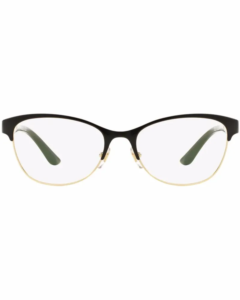 Versace Brille mit breitem Gestell - Schwarz Schwarz