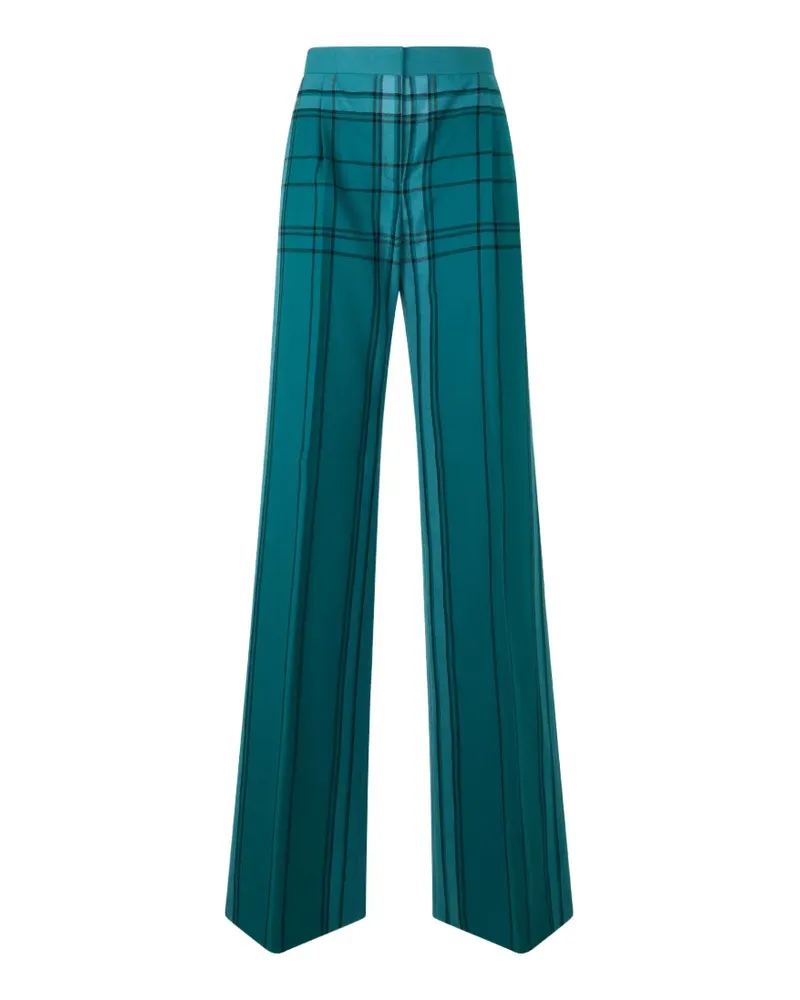 Alberta Ferretti Karierte Hose mit weitem Bein - Grün Grün