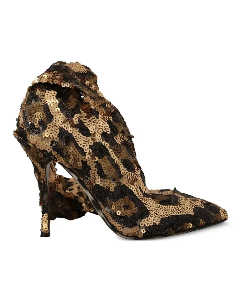 Dolce & Gabbana Stiefeletten mit Leopardenprint - Schwarz Schwarz