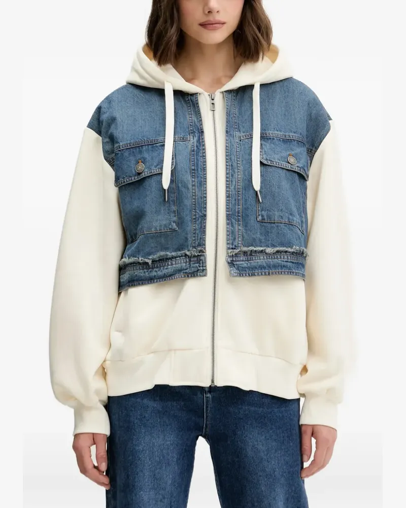 Desigual hooded pocket denim sweatshirt - Nude Nude