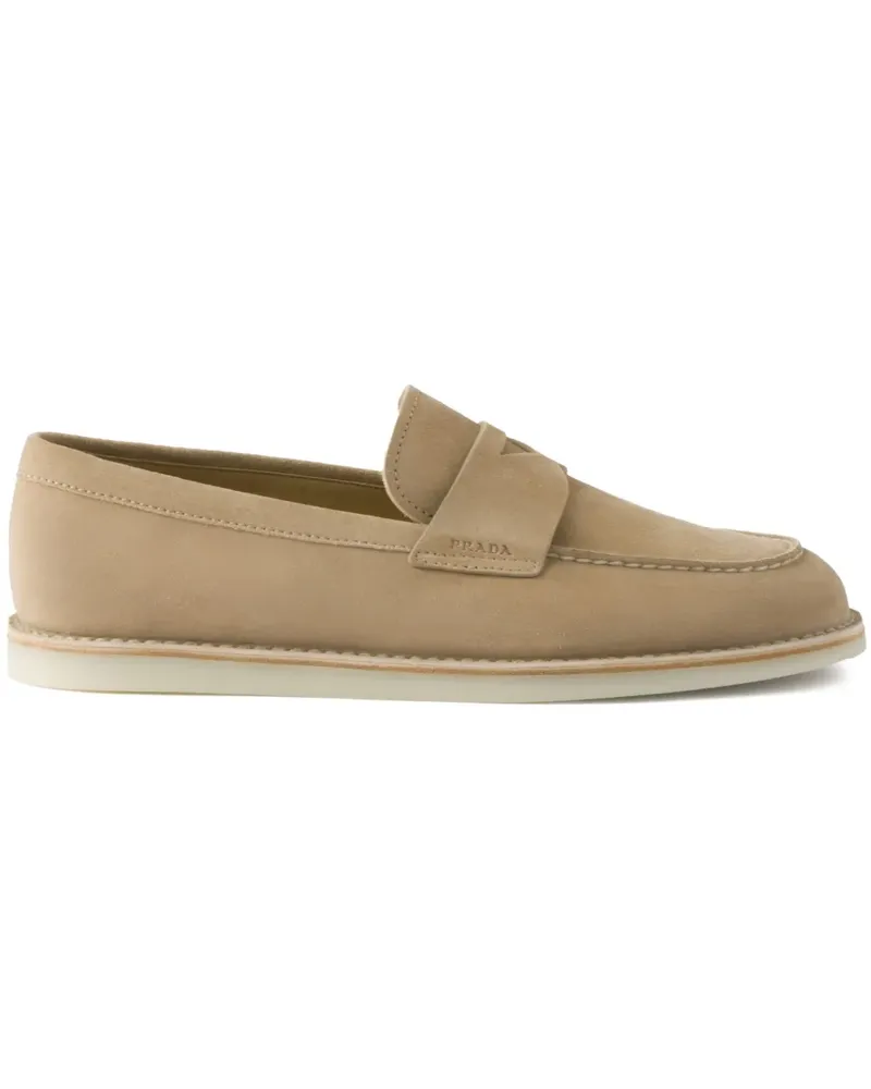 Prada Loafer aus Bleach-Wildleder - Nude Nude