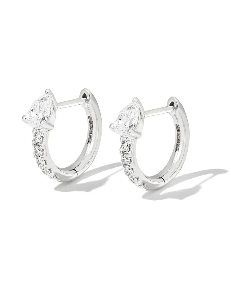 ANITA KO 18kt Weißgoldcreolen mit Diamanten - Silber Silber