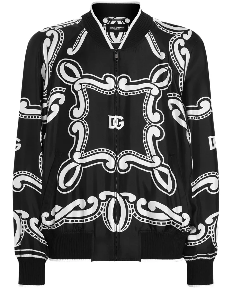 Dolce & Gabbana Bomberjacke mit Bandana-Print - Schwarz Schwarz