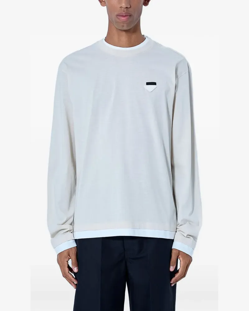 Prada Langarmshirt aus Baumwolle - Nude Nude