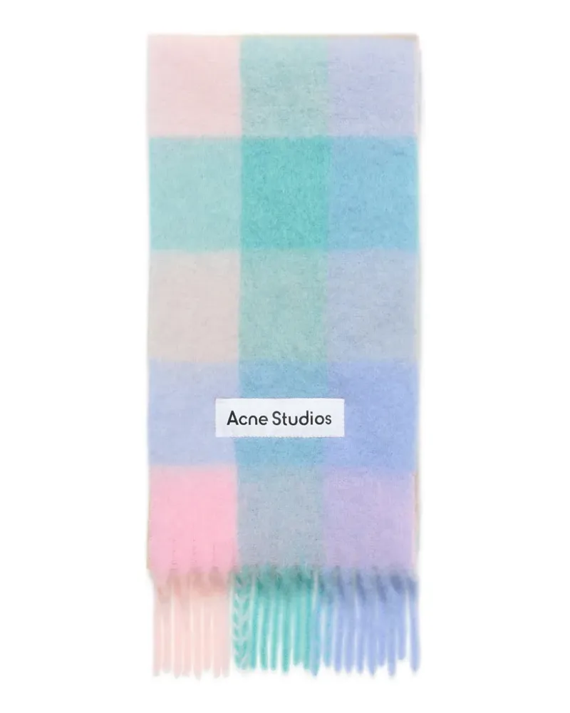 Acne Studios Karierter Schal aus Mohair - Blau Blau