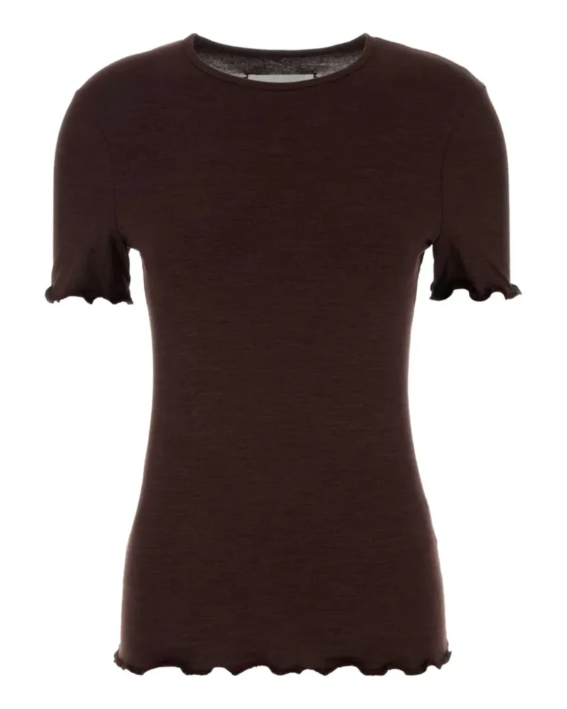 Jil Sander T-Shirt mit Rüschenärmeln - Violett Violett