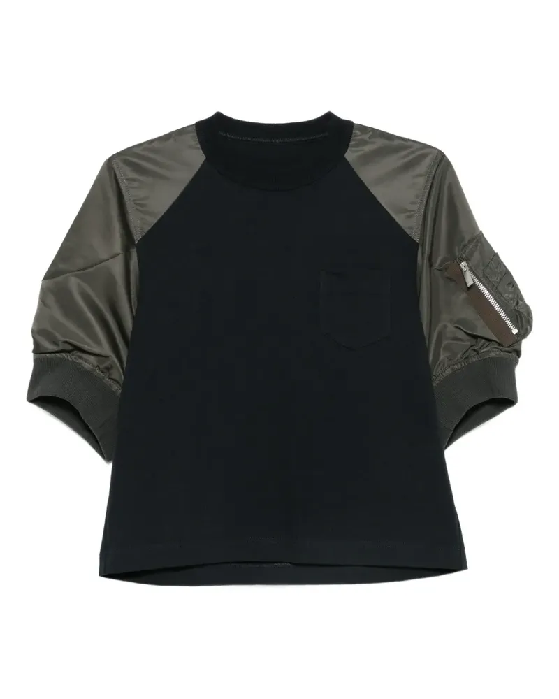 Sacai T-Shirt mit Raglanärmeln - Blau Blau