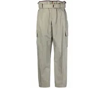 Hose mit Paperbag-Taille - Grün
