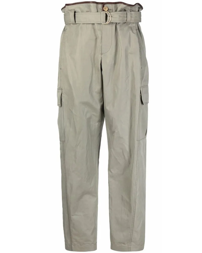 Brunello Cucinelli Hose mit Paperbag-Taille - Grün Grün
