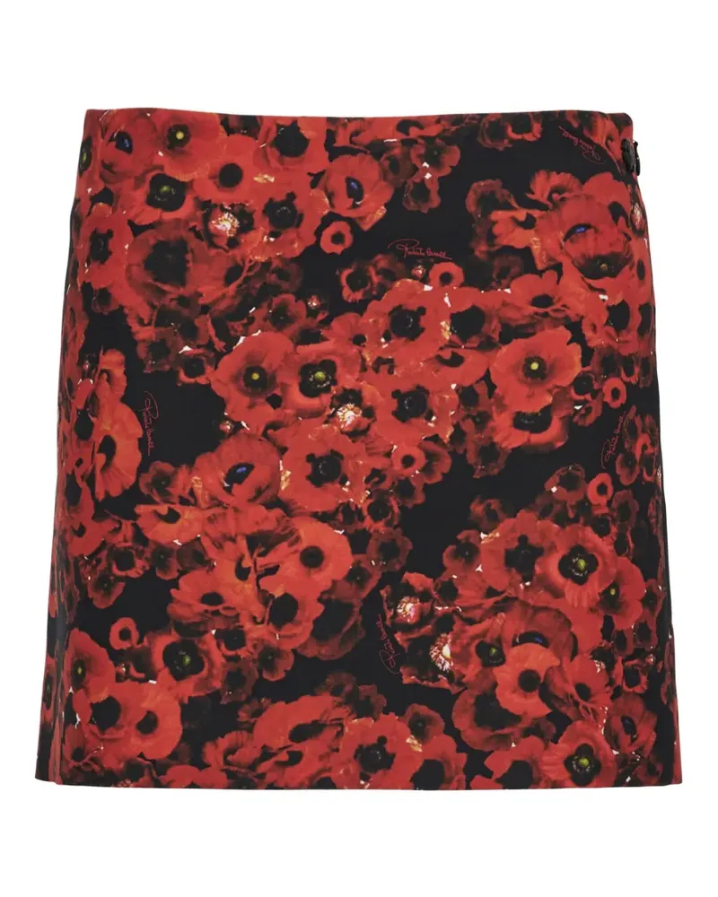 Roberto Cavalli floral-print zip-fastening mini skirt - Rot Rot