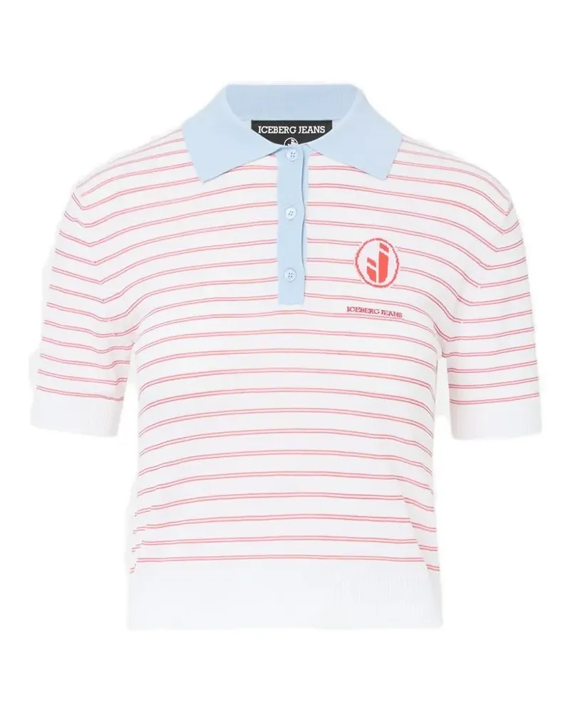 Iceberg striped short-sleeve slim-fit polo shirt - Weiß Weiß