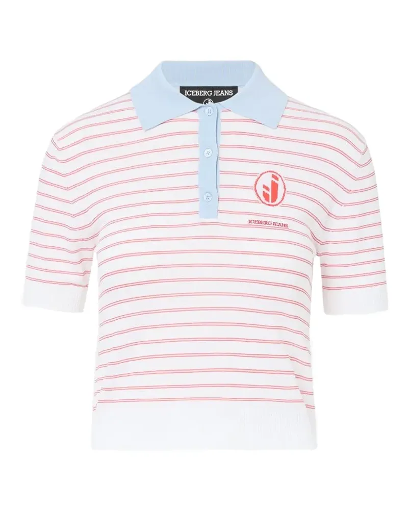 Iceberg striped short-sleeve slim-fit polo shirt - Weiß Weiß