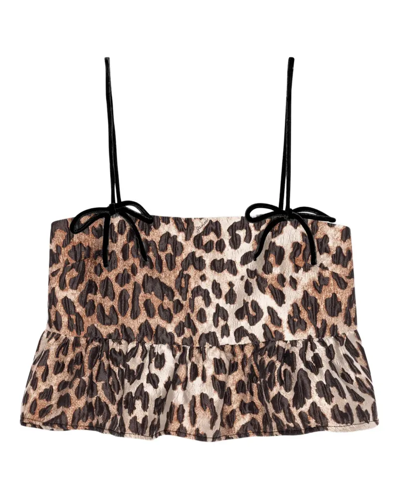 Ganni Oberteil mit Leoparden-Print - Braun Braun
