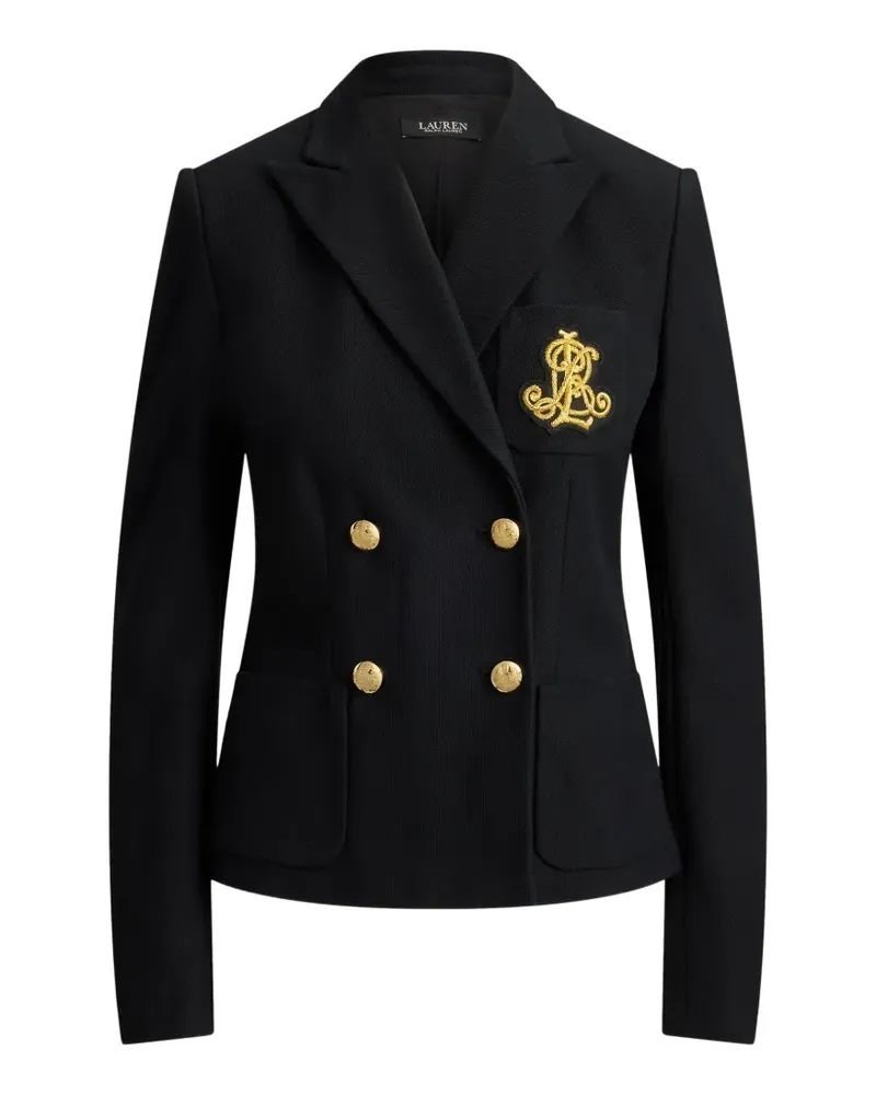 Ralph Lauren Doppelreihiger Piqué-Blazer - Schwarz Schwarz