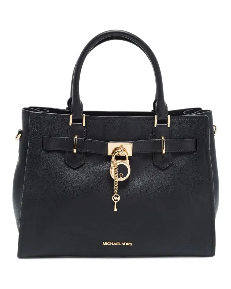 Michael Kors Mittelgroße Hamilton Satchel-Tasche - Schwarz Schwarz