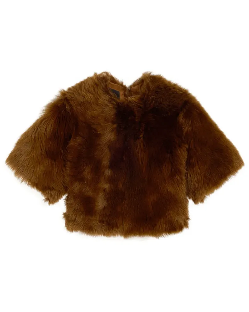 AMI Paris Oberteil aus Shearling mit rundem Ausschnitt - Braun Braun