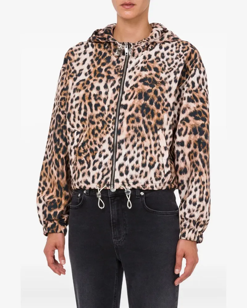 Moschino Kapuzenjacke mit Leoparden-Print - Braun Braun