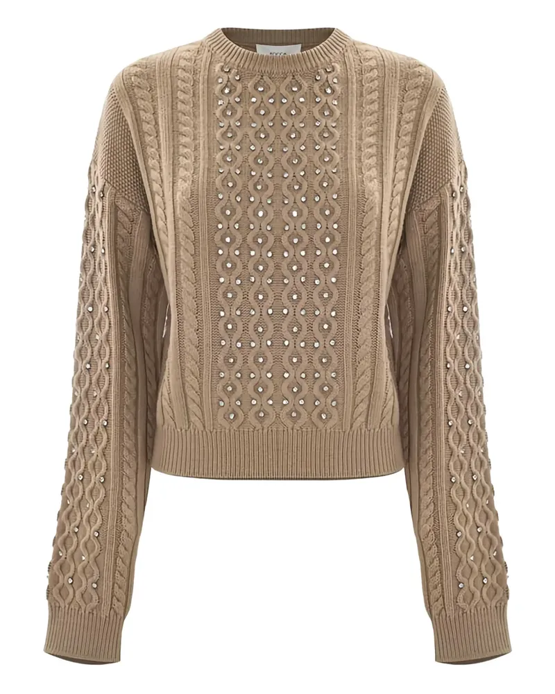 Kocca Emiliana cable-knit embellished sweater - Nude Nude