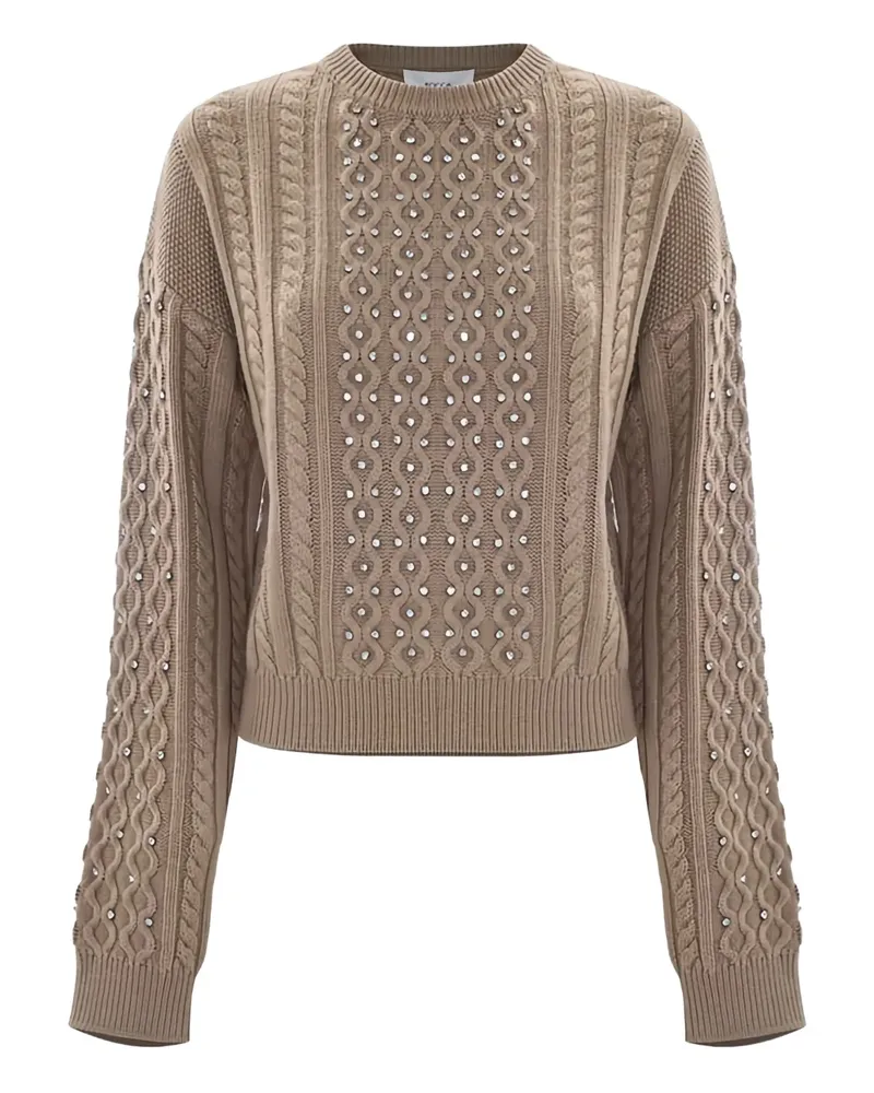 Kocca Emiliana cable-knit embellished sweater - Nude Nude