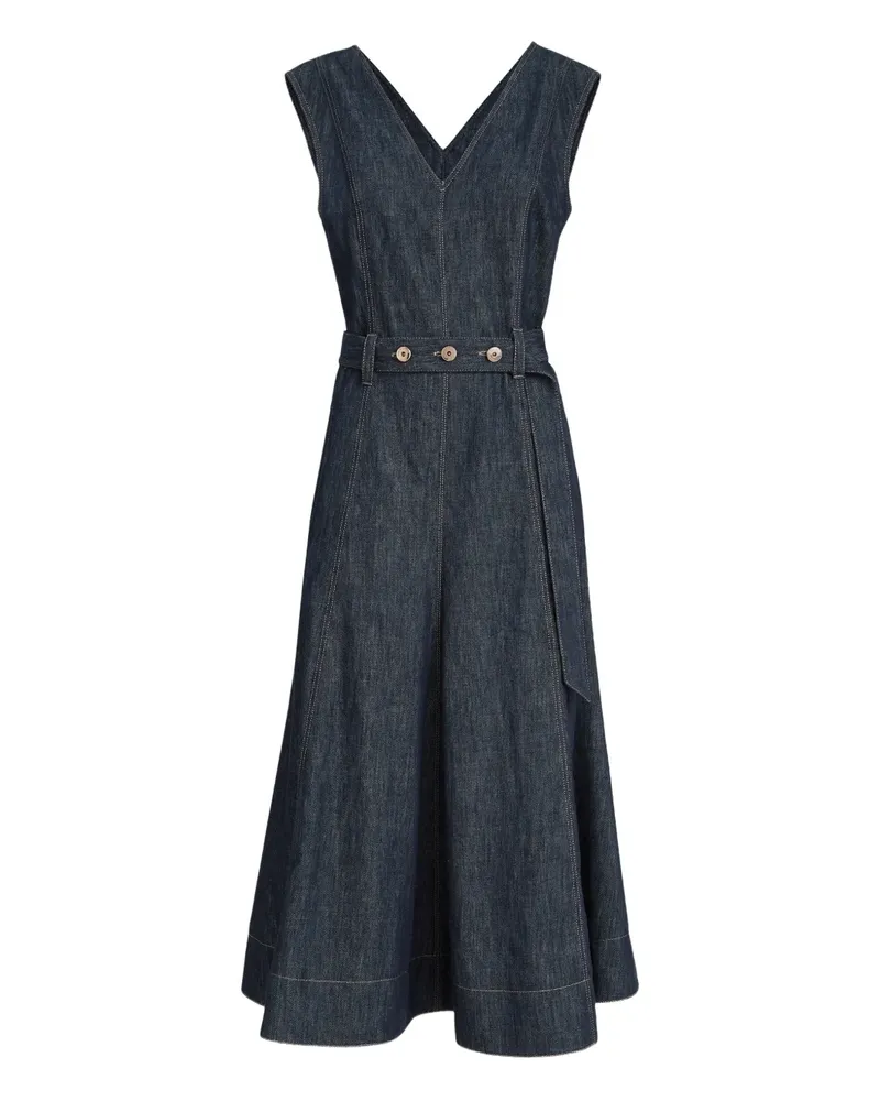 Brunello Cucinelli Ärmelloses Midikleid in Jeansoptik - Blau Blau