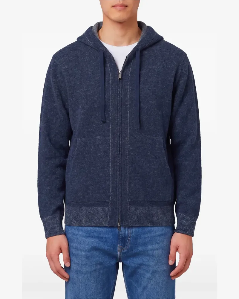 Roberto Collina Merino-Kapuzenjacke mit Reißverschluss - Blau Blau