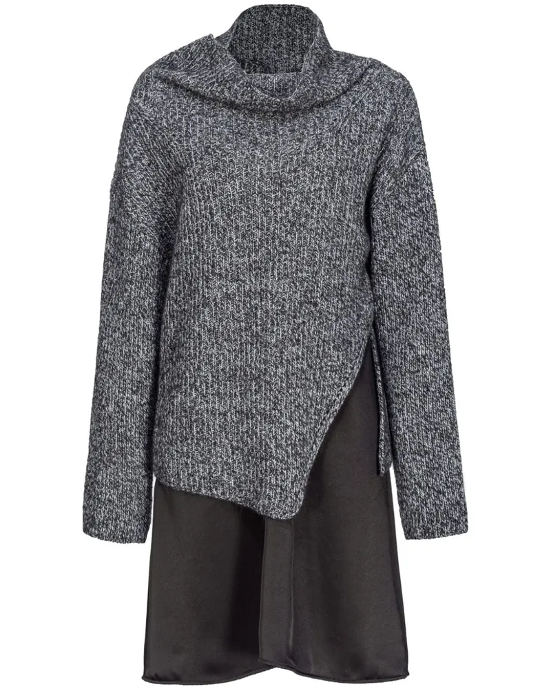 Pinko Strickkleid im Layering-Look - Grau Grau