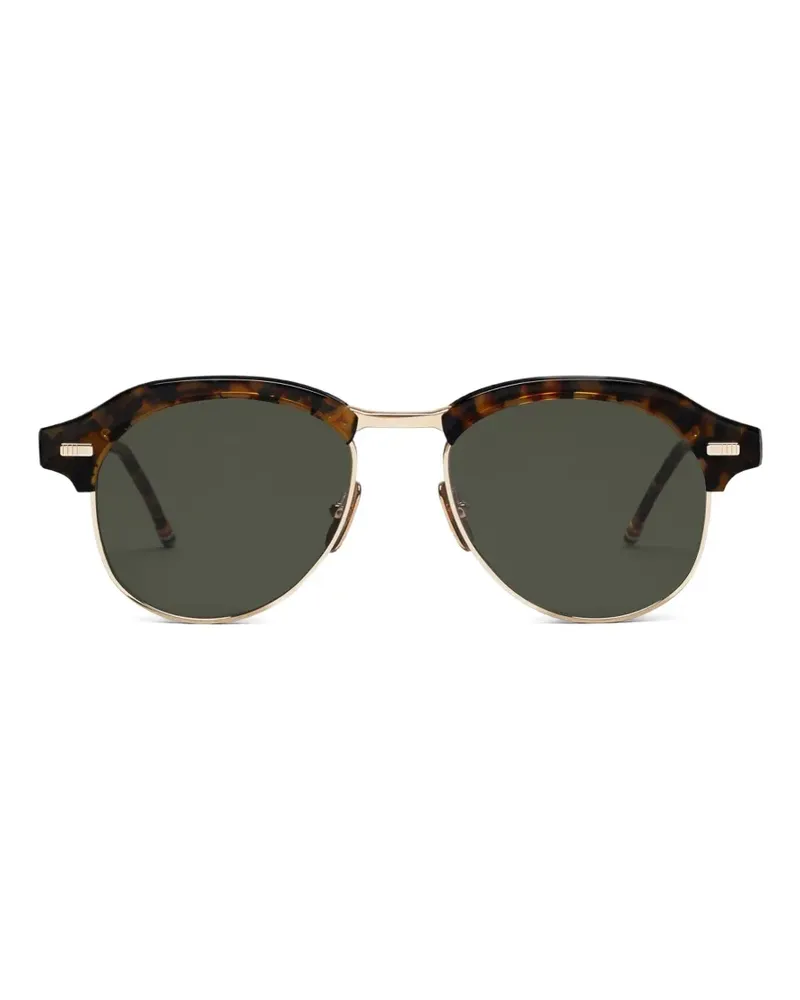 Thom Browne tortoiseshell-effect pilot sunglasses - Braun Braun