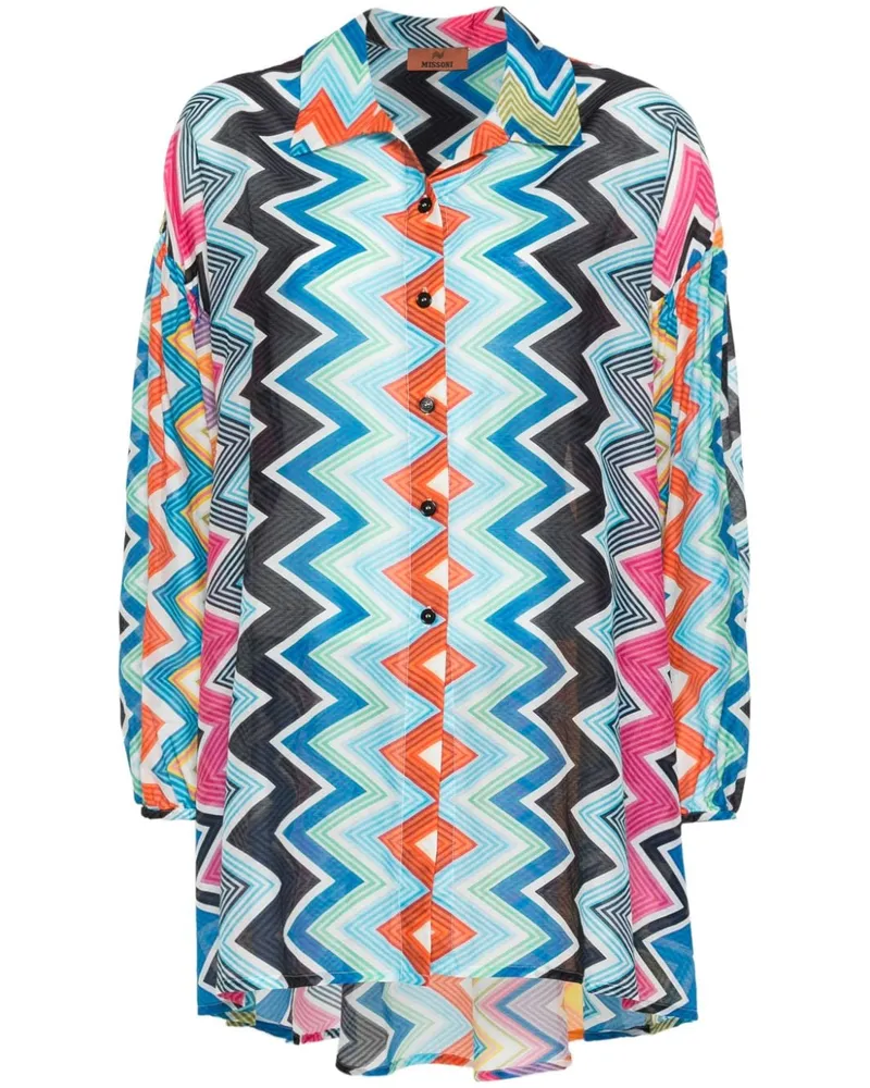 Missoni Hemd mit Zickzackmuster - Blau Blau