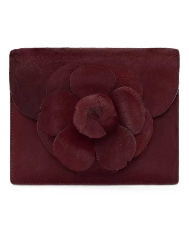 Oscar de la Renta mini TRO floral-appliqué clutch bag - Rot Rot