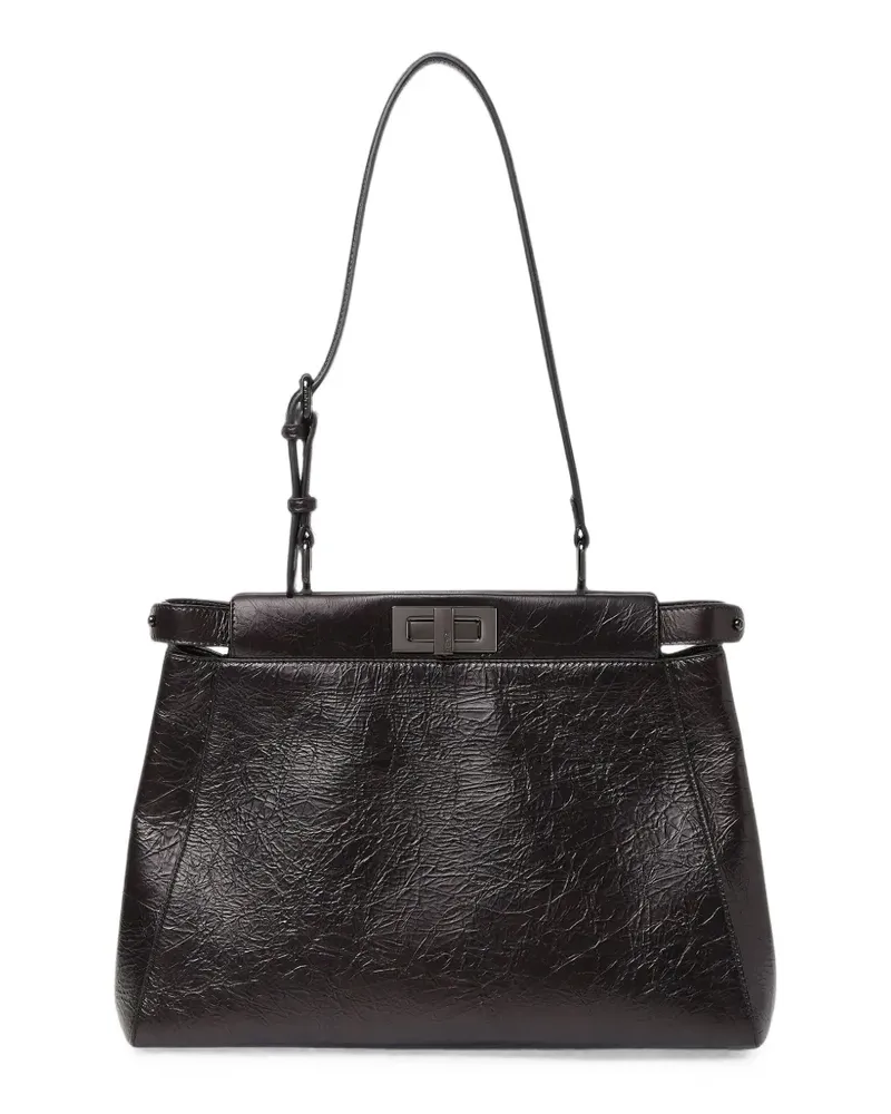 Fendi Mittelgroße Peekaboo Schultertasche - Schwarz Schwarz