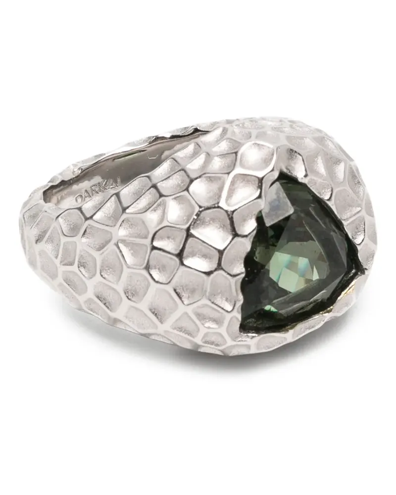 DARKAI hammered-effect trillion-cut ring - Silber Silber