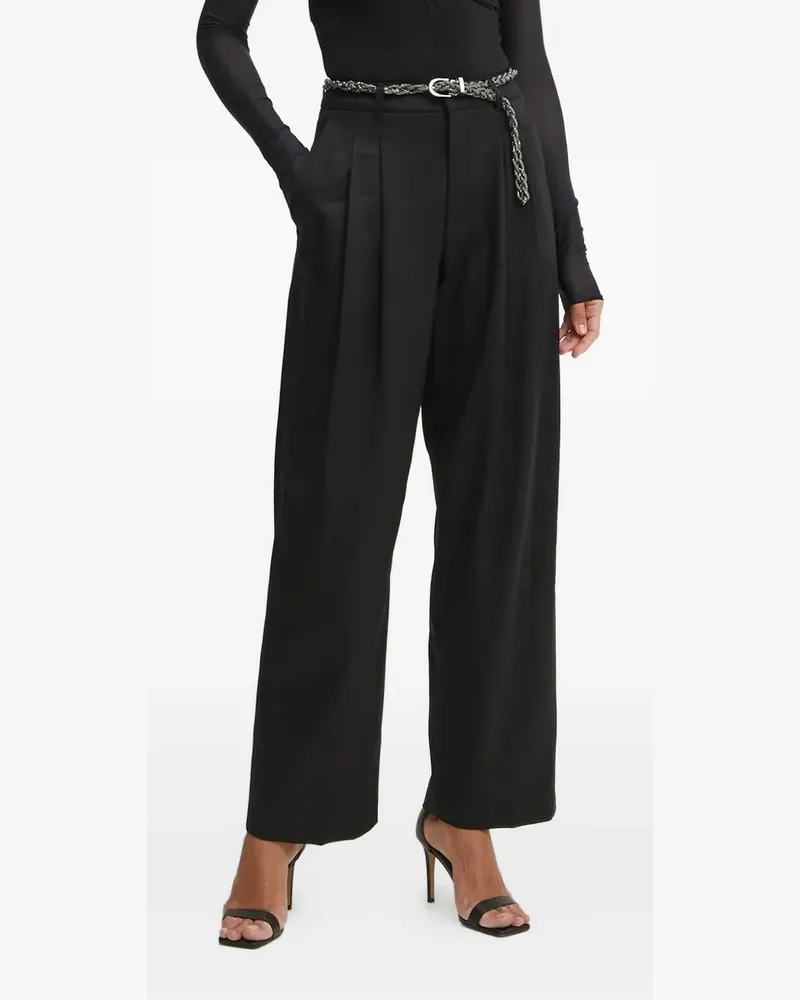 Guess Wide-Leg-Hose mit Bundfalten - Schwarz Schwarz