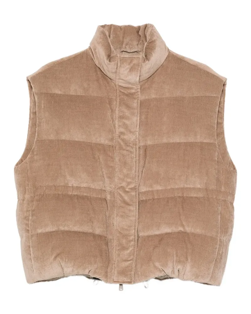 Brunello Cucinelli corduroy padded gilet - Nude Nude