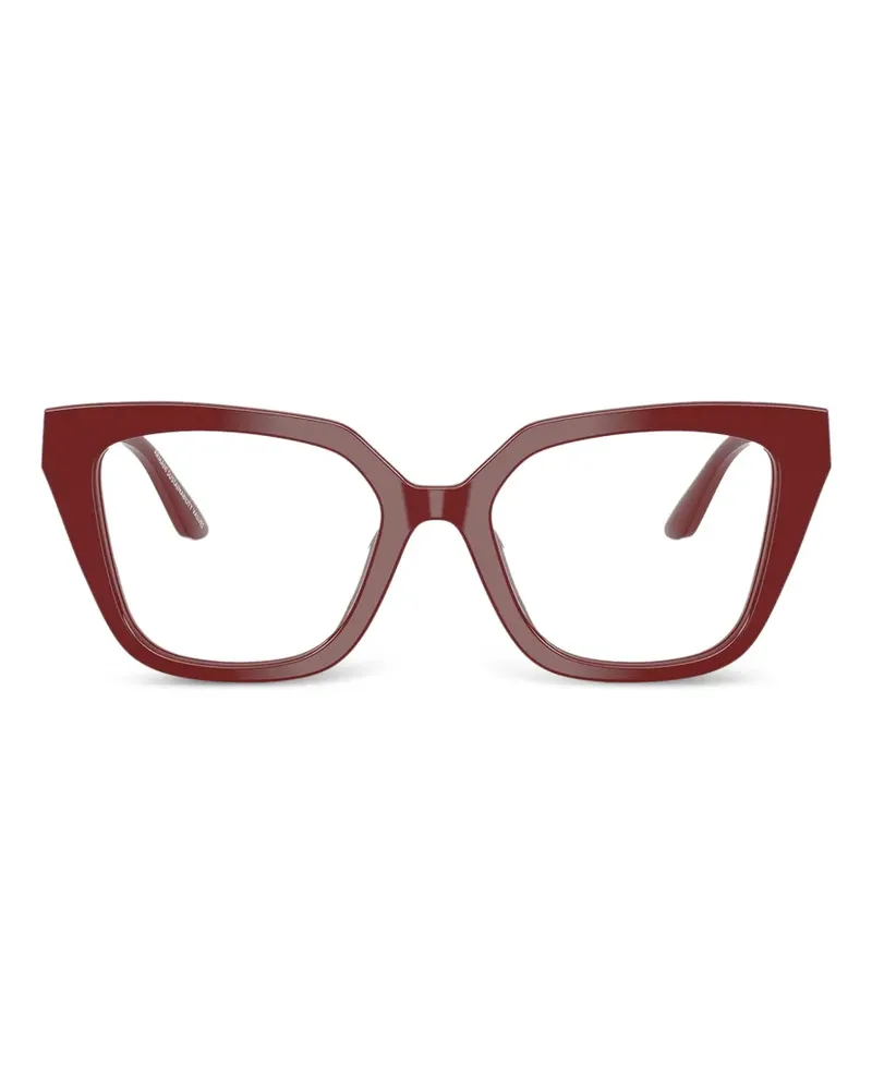Emporio Armani Geometrische Brille mit Logo - Rot Rot