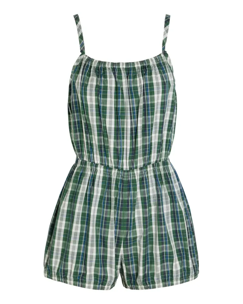 Suzie Kondi Dassia check-print playsuit - Grün Grün