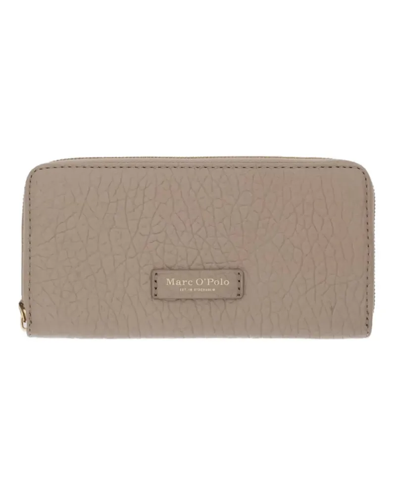 Marc O'Polo logo-patch pebbled-effect wallet - Nude Nude